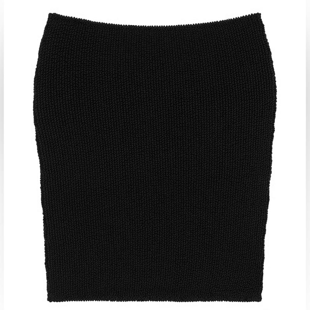 Victoria's Secret Swim Crinkle Swim Cover Up Skirt Black Size Medium  / Large - Picture 2 of 4